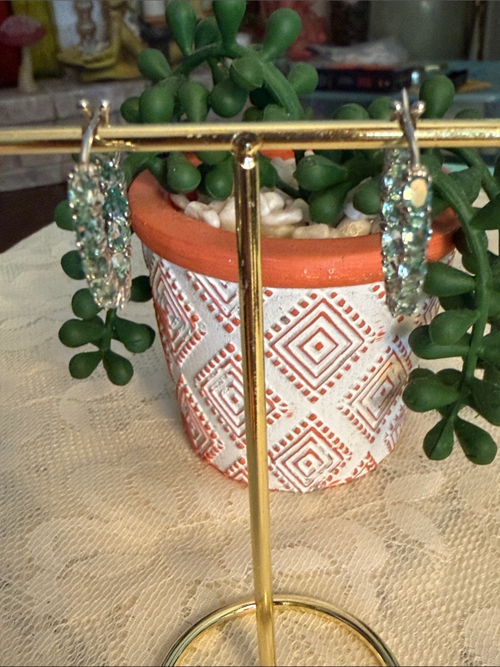 🌽🌽🌽BOGOHO🌽🌽🌽Sterling Silver Masonite Hoop Earrings